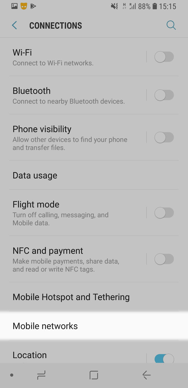 Forth step of calling using 4G